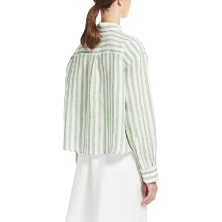 WEEKEND MaxMara Striped Button-Up Shirt Green — фото 3