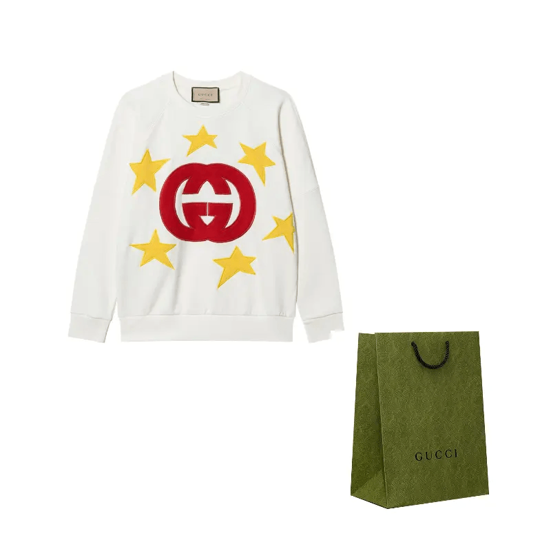 Gucci Classic Double G Star Print Sweatshirt Off-White — фото 2