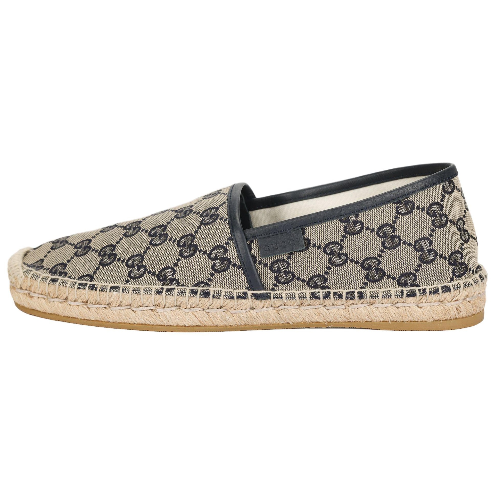 GUCCI/古驰 Gucci GG Slip-On Fisherman Shoes Blue