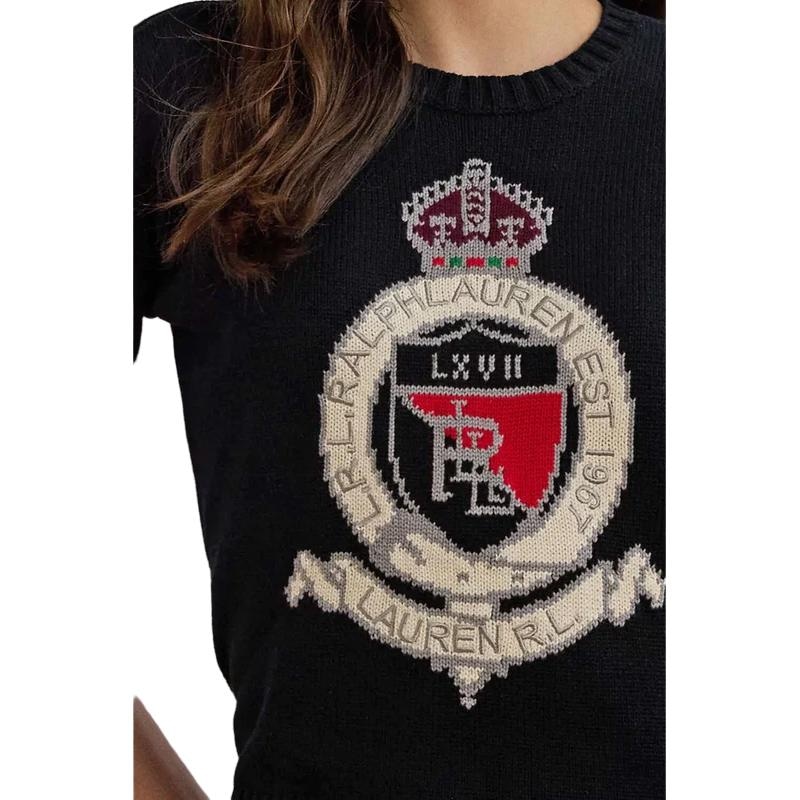 Ralph Lauren Letter Logo Knit Sweater Black — фото 3
