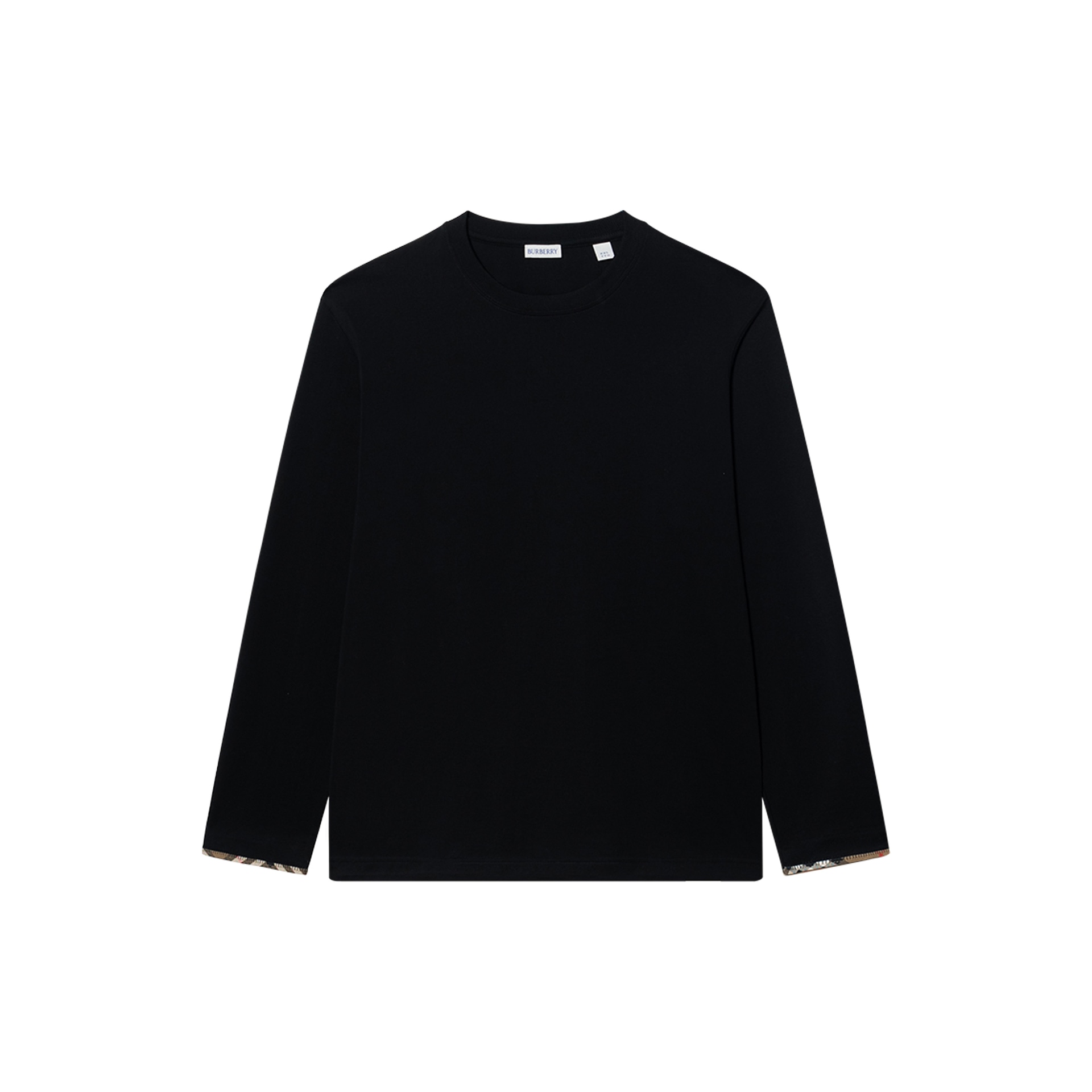 Burberry Checked Crewneck Long Sleeve Tee