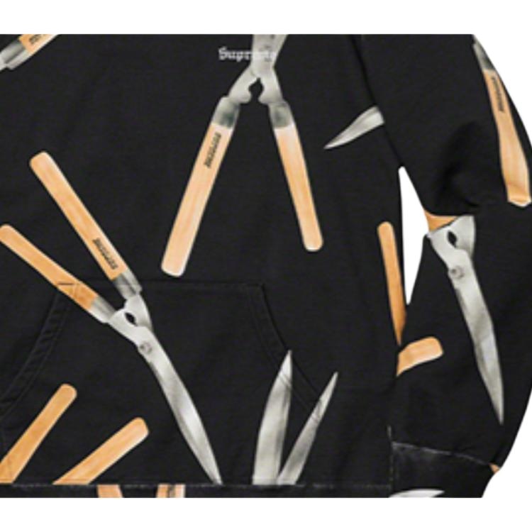 Supreme SS19 Shears Hooded Sweatshirt Black — фото 4