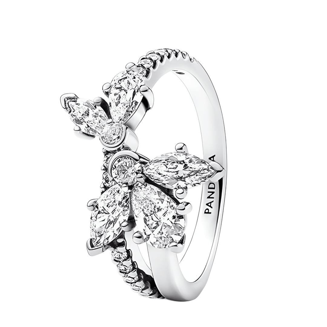 Pandora/潘多拉 Pandora Double Flower Ring Silver