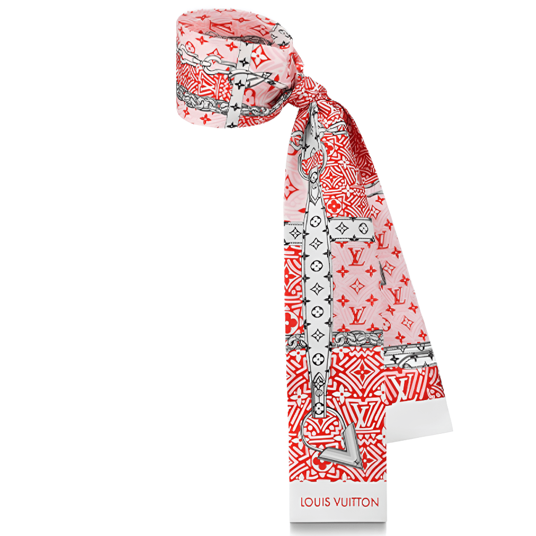 Louis Vuitton LV Crafty Confidential Silk Scarf Red — фото 1
