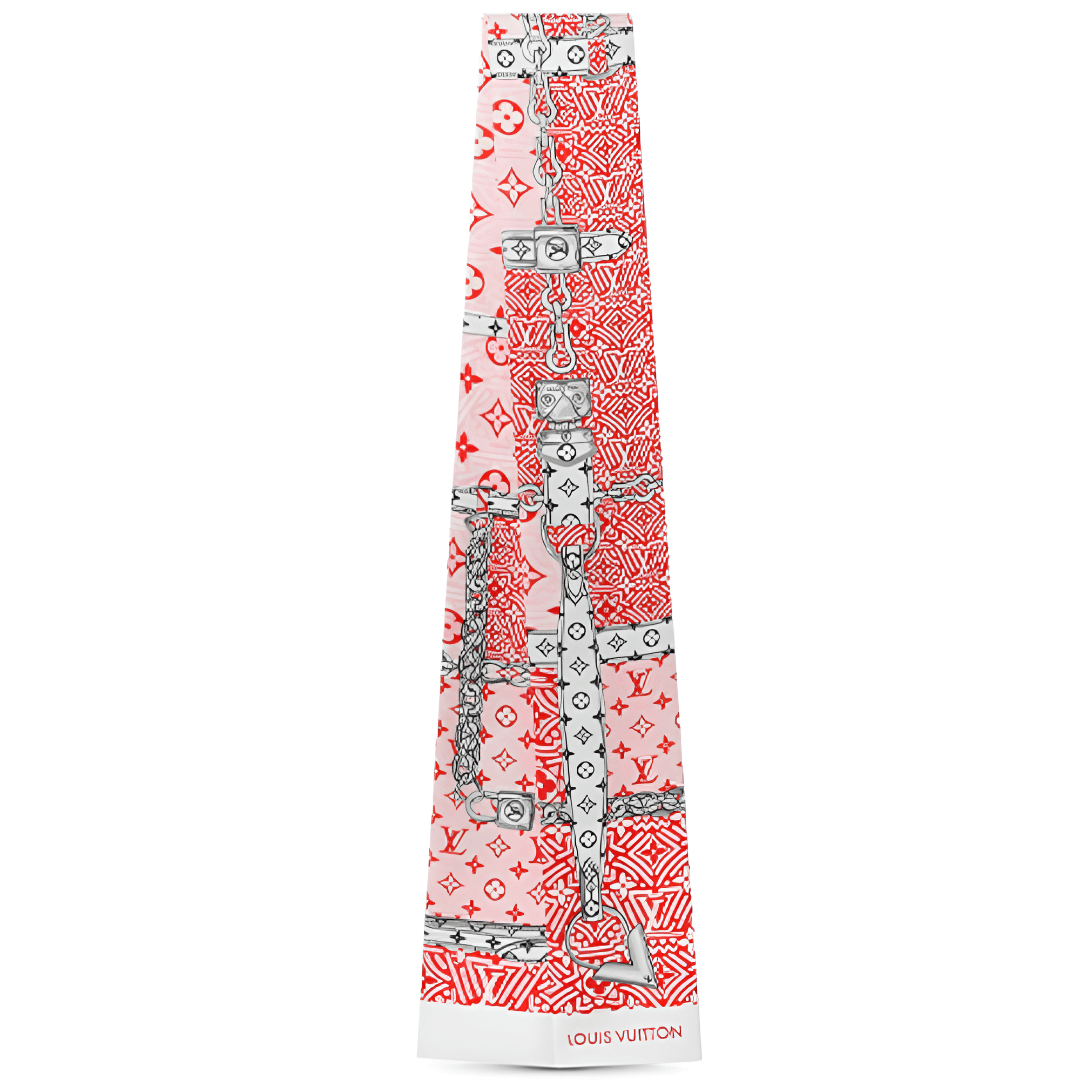 Louis Vuitton LV Crafty Confidential Silk Scarf Red