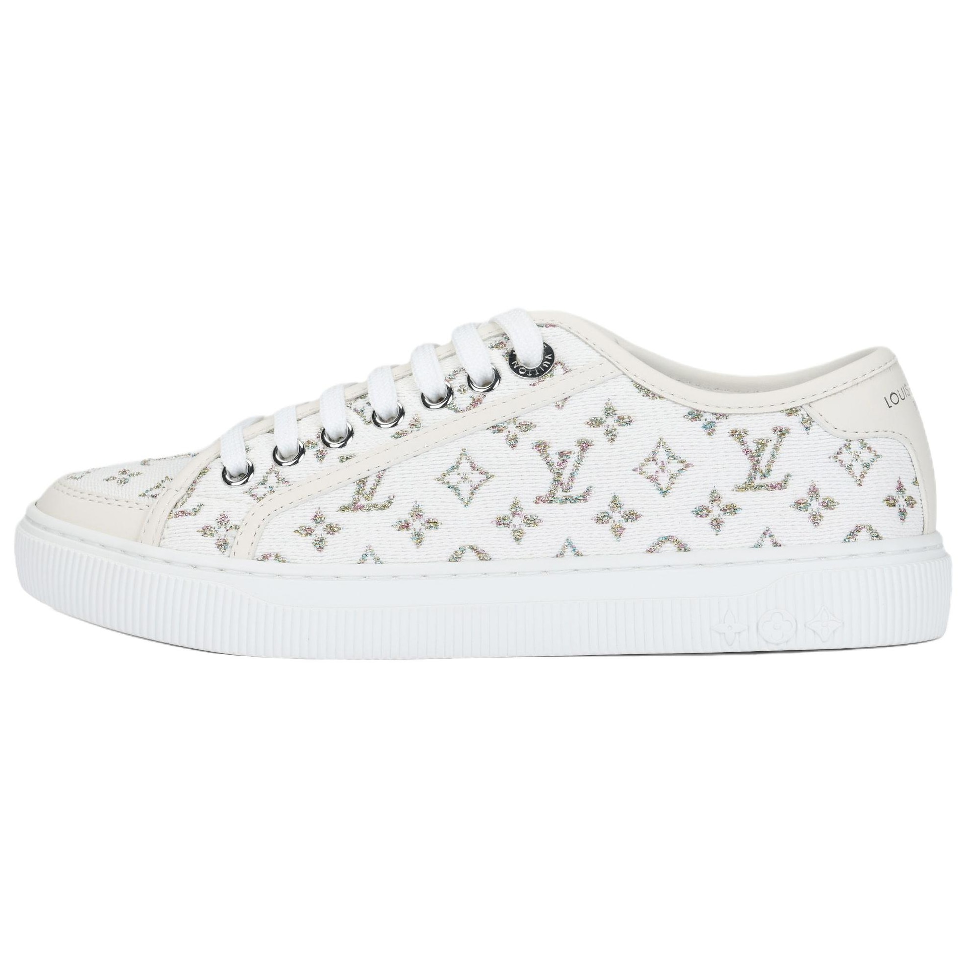 Louis Vuitton Lagoon Floral Canvas Sneakers White