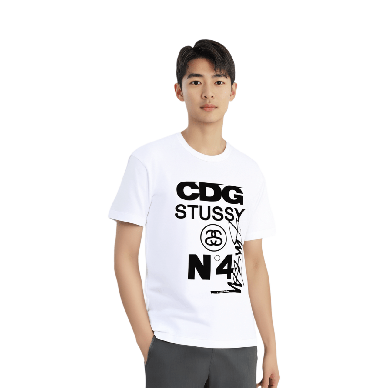 Cdg x Stussy FW21 LogoT — фото 1