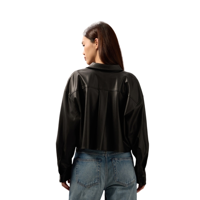 Calvin Klein Cropped Biker Jacket Black — фото 3