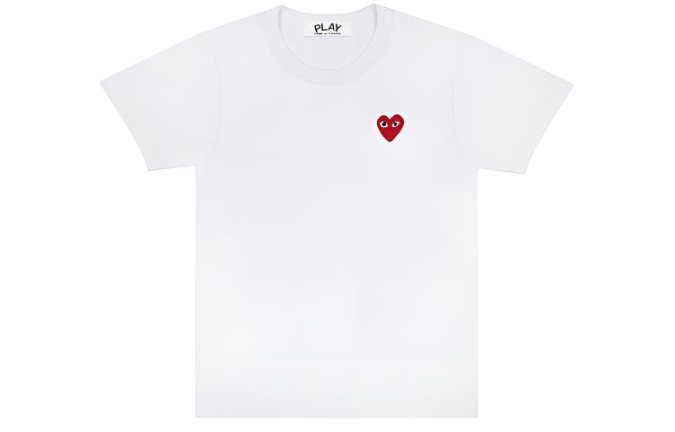 CDG Play Red Heart T-Shirt White