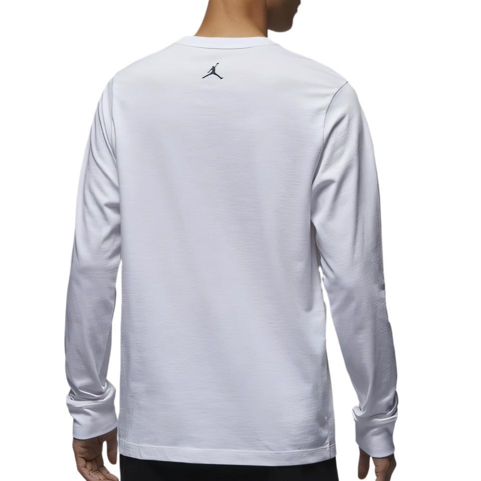 Jordan Crewneck Long Sleeve Tee White Black — фото 2