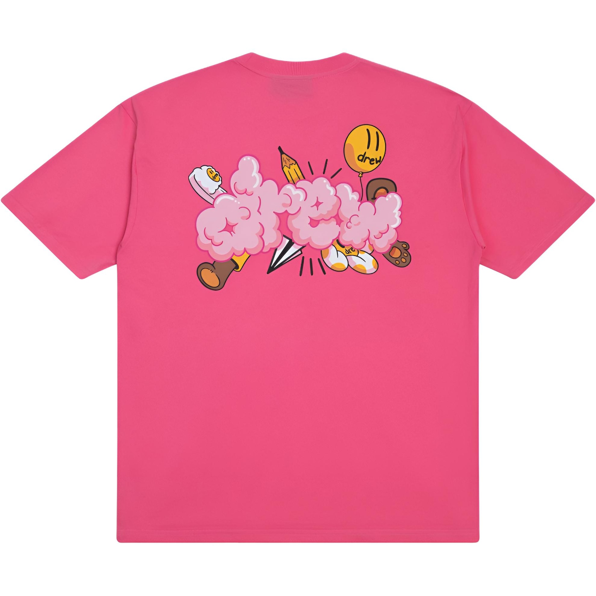 Drew House logo Doodle Joy Ss Tee Hot Pink T