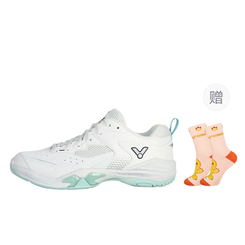 Victor Low-Cut Badminton Shoes White Green — фото 5