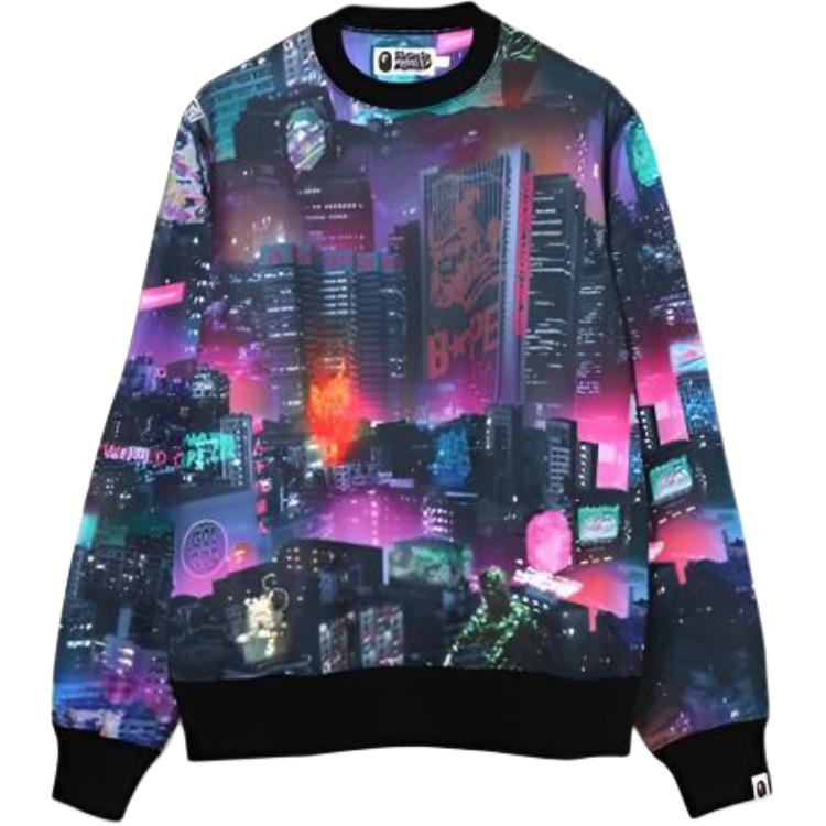 A BATHING APE BAPE Neon Tokyo Crewneck