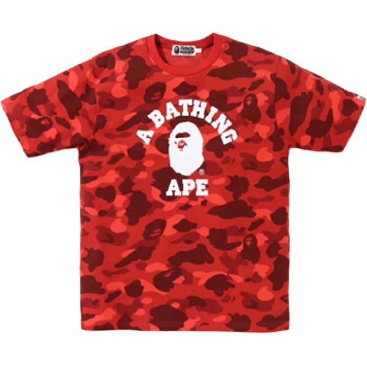 A BATHING APE Color Camo College Tee