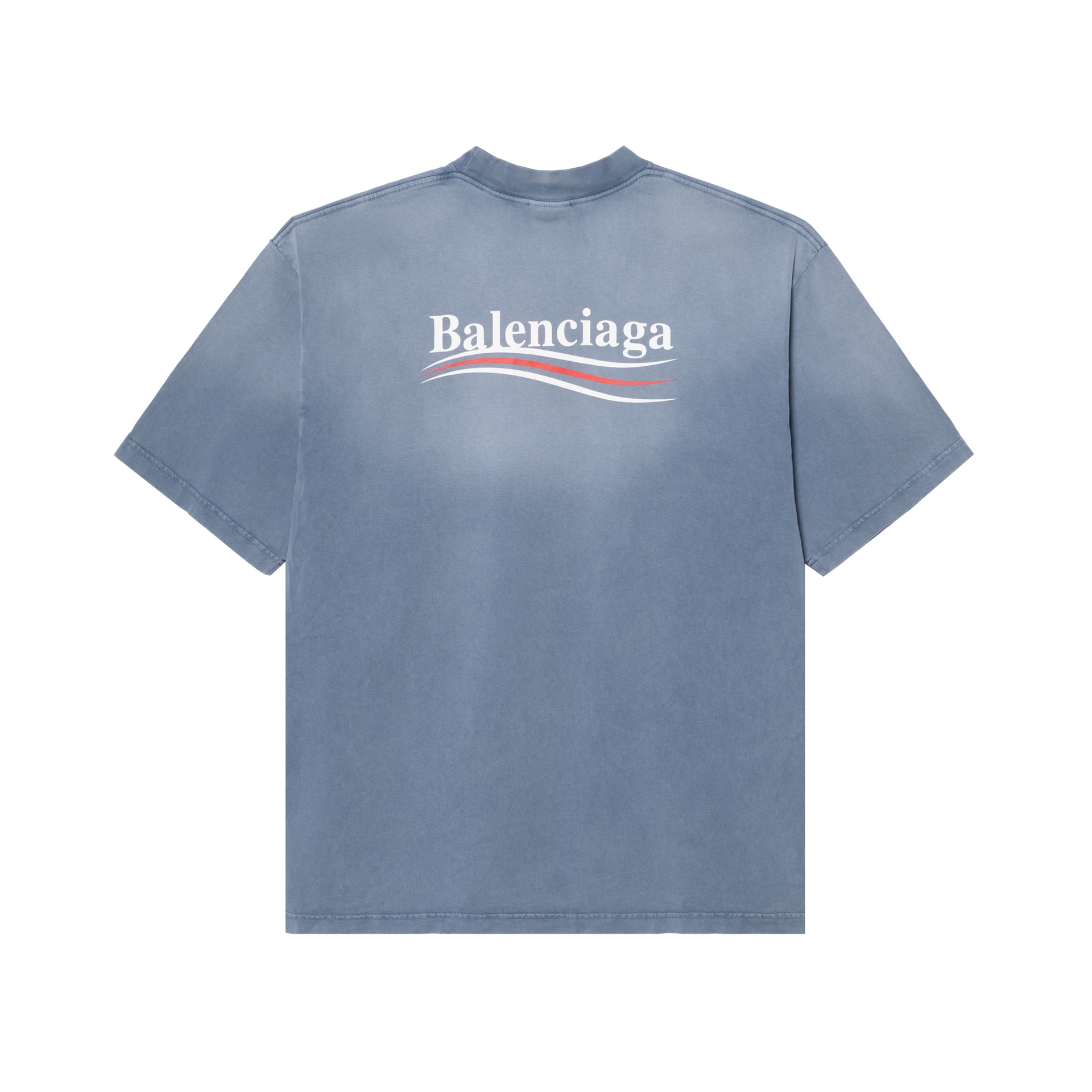 Balenciaga Logo Print T-Shirt Faded Blue — фото 1