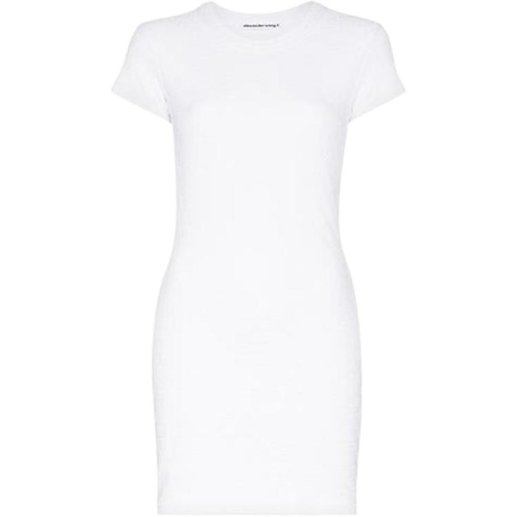 Alexander Wang Logo Jacquard Dress White
