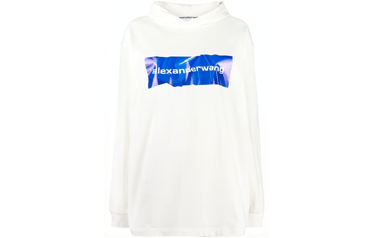 Alexander Wang Logo Print Hoodie White