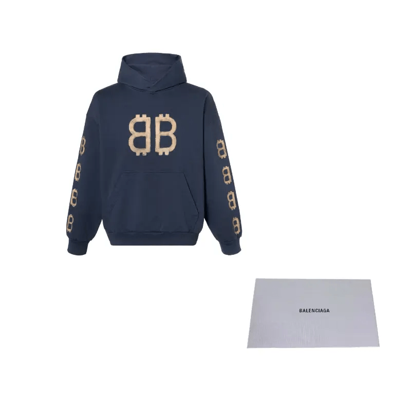 Balenciaga FW24 Logo Hoodie Blue — фото 3