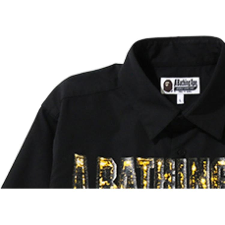 A BATHING APE BAPE Logo Print Long Sleeve Shirt — фото 3