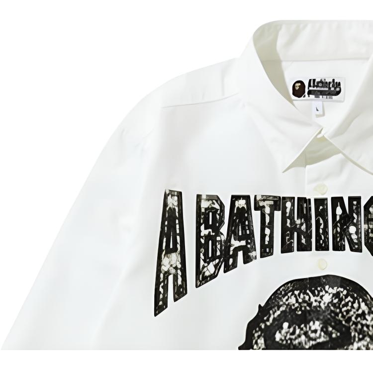 A BATHING APE BAPE Logo Print Long Sleeve Shirt — фото 2