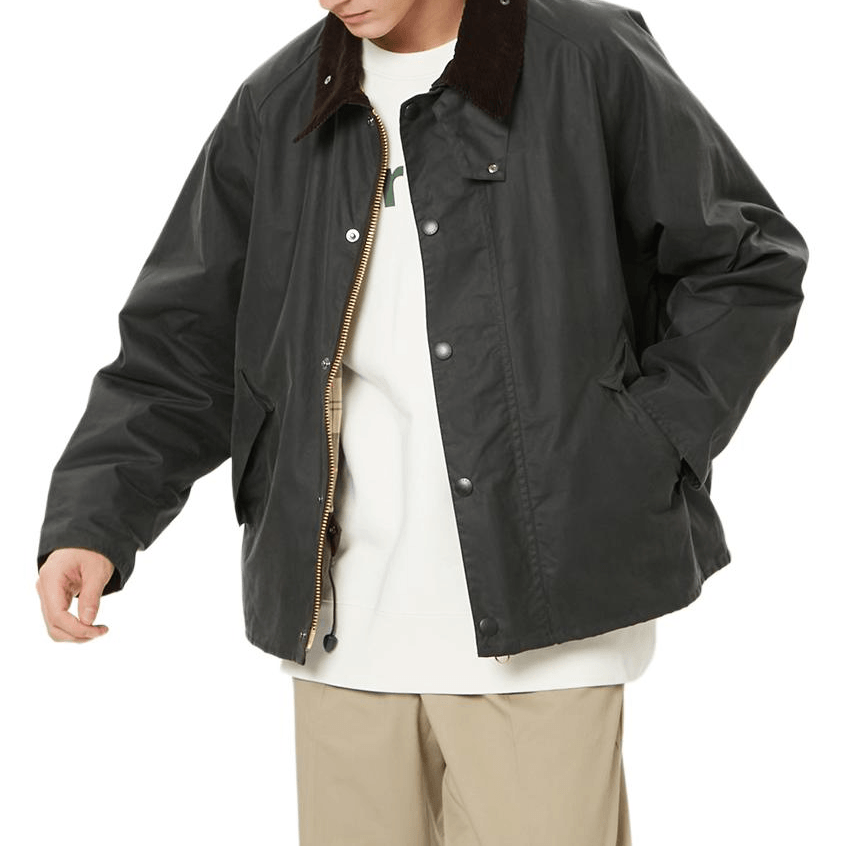 Barbour Waxed Short Jacket Green — фото 2