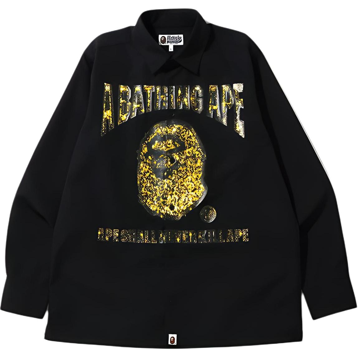 A BATHING APE BAPE Logo Print Long Sleeve Shirt — фото 1