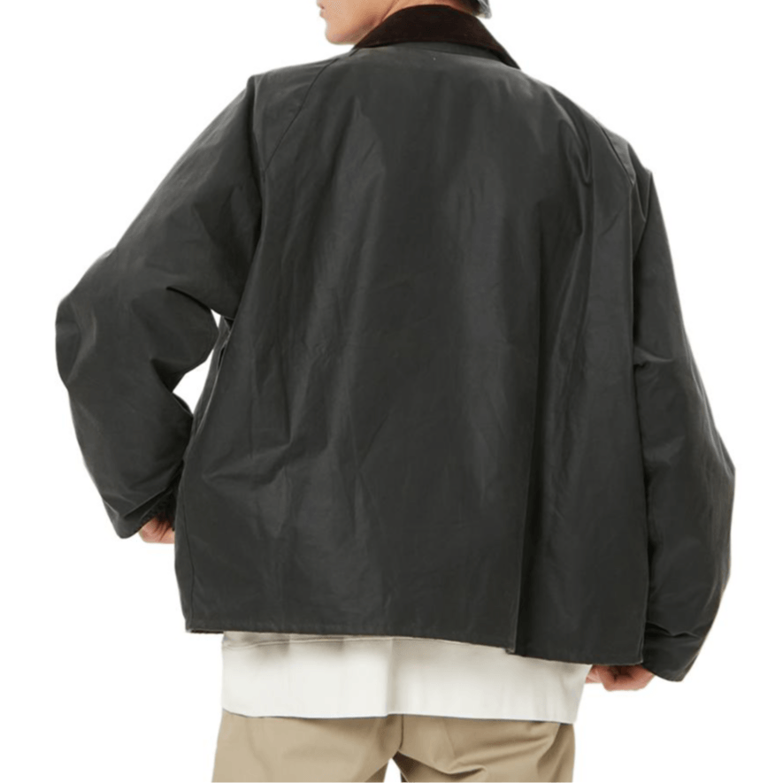 Barbour Waxed Short Jacket Green — фото 3