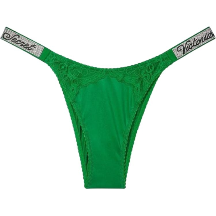 Victoria'S Secret Logo Lace Bikini Bottom Green — фото 5