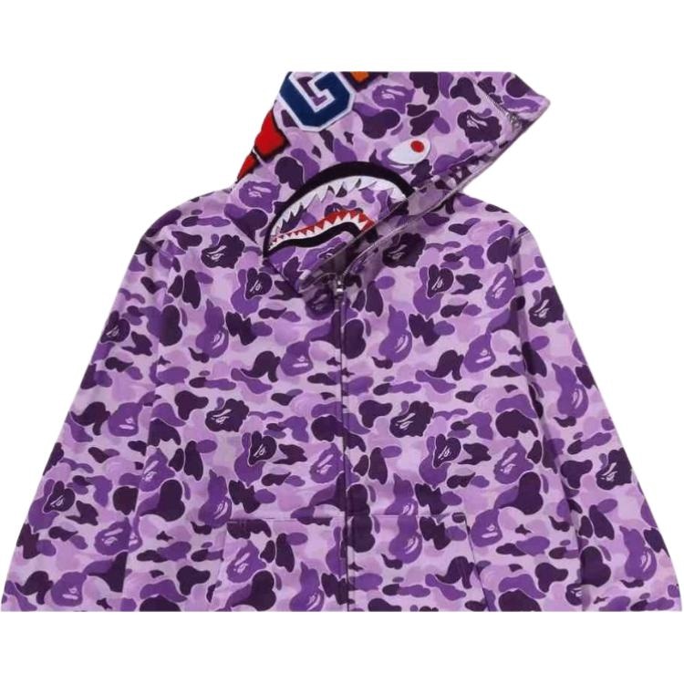 A BATHING APE BAPE FW24 Shark Logo Hoodie Purple — фото 5