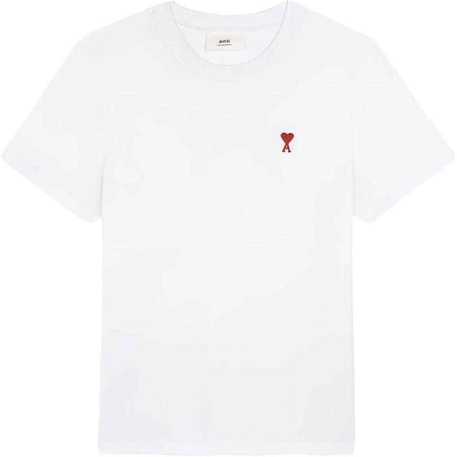 AMIPARIS Logo Embroidered T-Shirt White