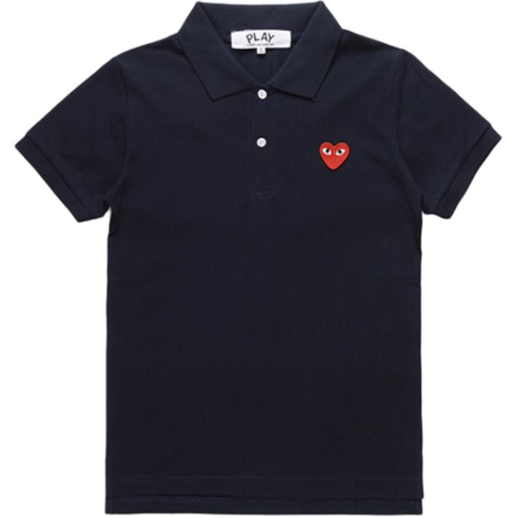 CDG Play Heart Navy Polo