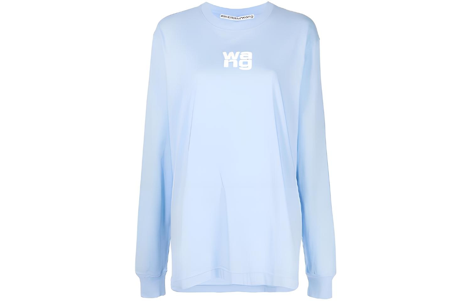 Alexander Wang Logo Long Sleeve T-Shirt Blue