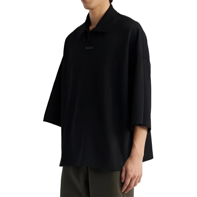 Fear Of God Essentials Pique Polo Obsidian Black — фото 3