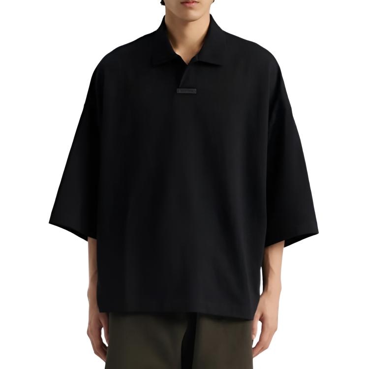 Fear Of God Essentials Pique Polo Obsidian Black — фото 2
