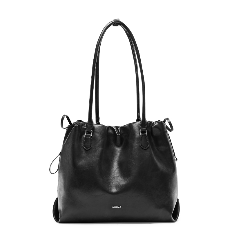 Jonbag Pleated Tote Bag Brown — фото 6