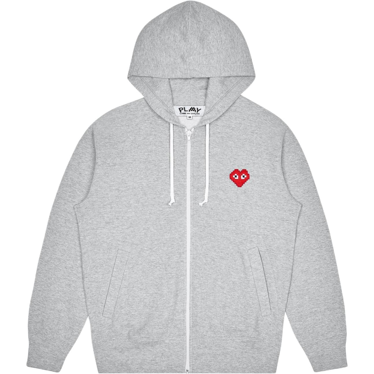 Cdg Play Hoodie Grey