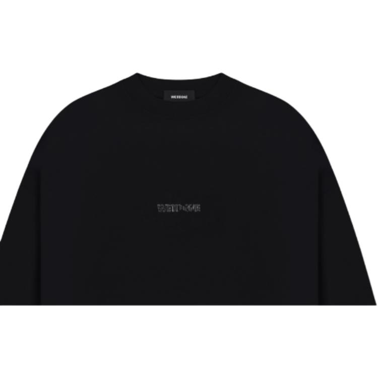 We11Done SS24 Rhinestone Dot Logo Oversized Long Sleeve Tee Black — фото 4