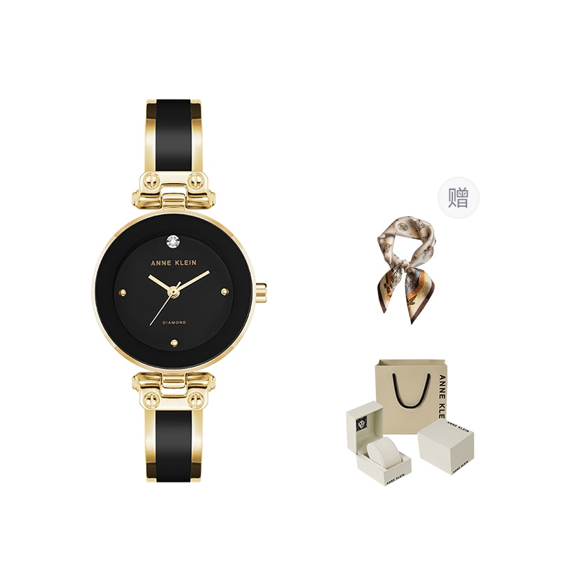 安妮克莱因 Anne Klein Quartz Watch 24mm Black Dial — фото 1
