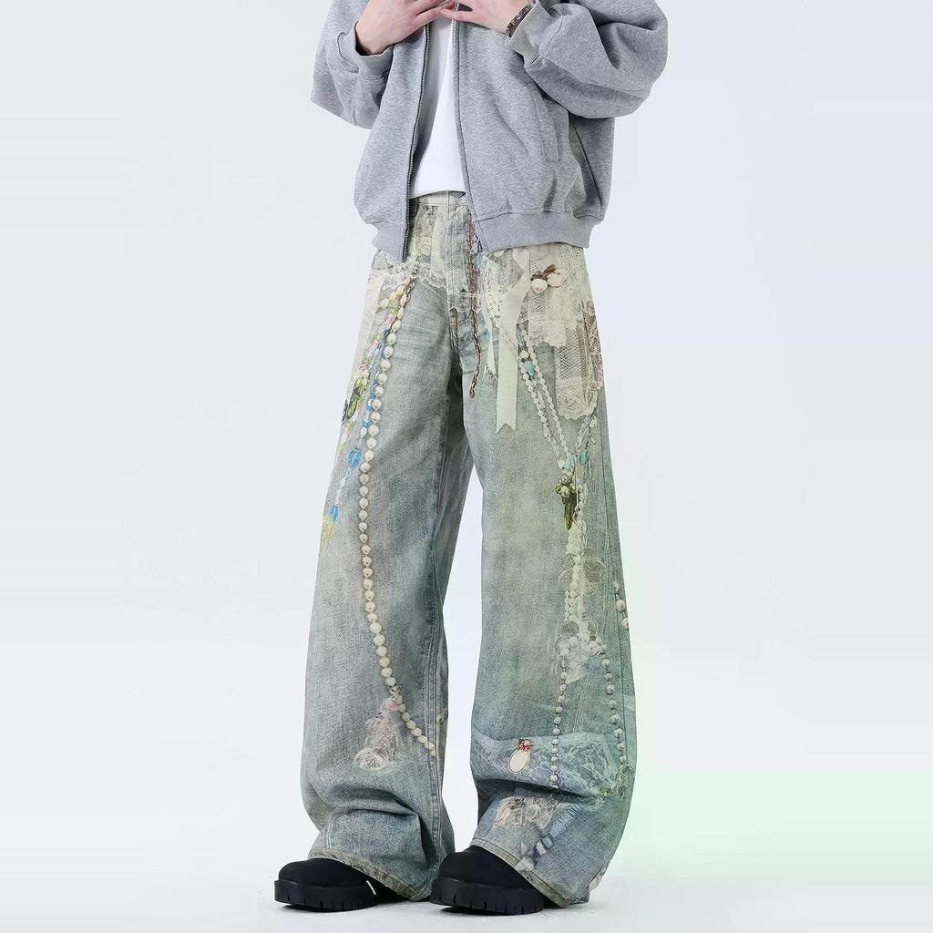 Panda Adevil 3D Washed Loose Denim Pants — фото 2
