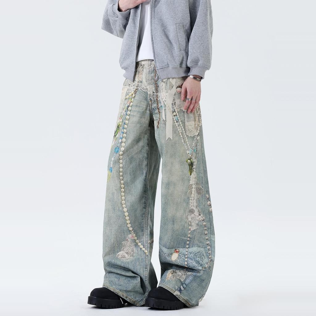 Panda Adevil 3D Washed Loose Denim Pants — фото 4