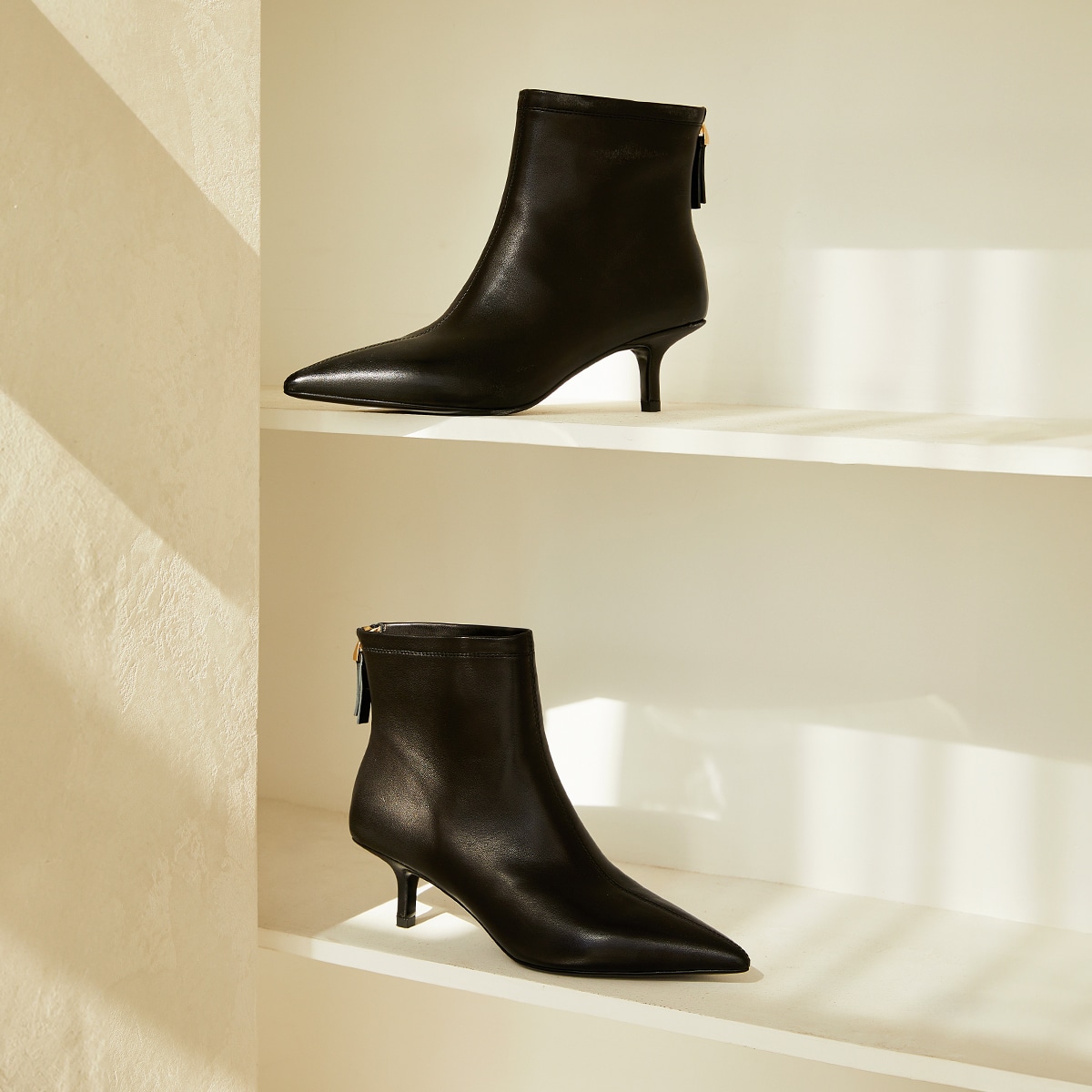 Nine West Leather Ankle Boots Black — фото 5
