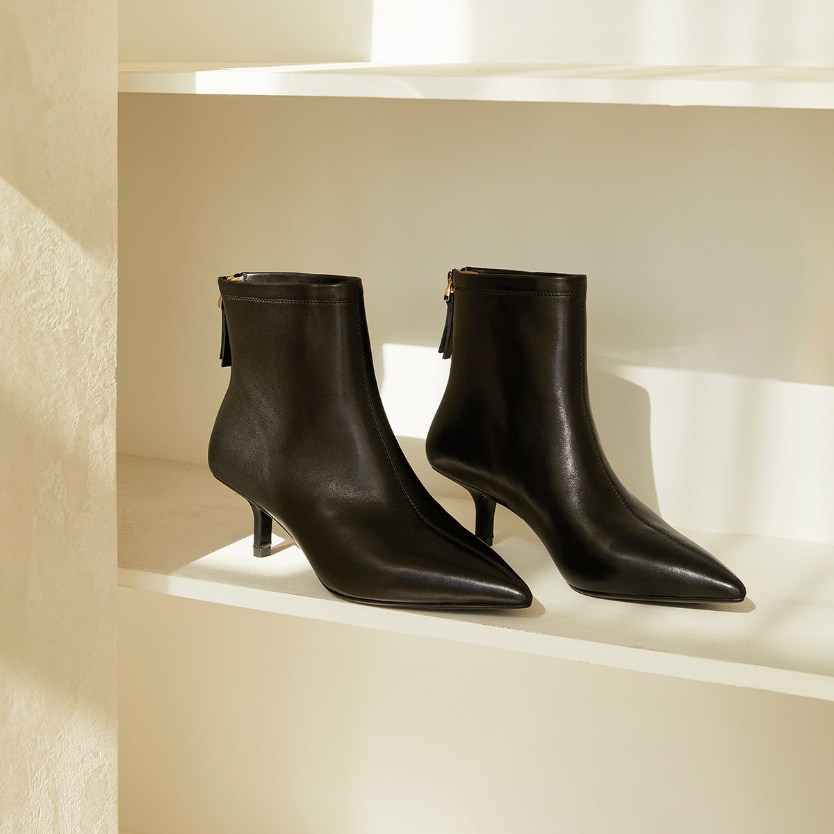 Nine West Leather Ankle Boots Black — фото 3