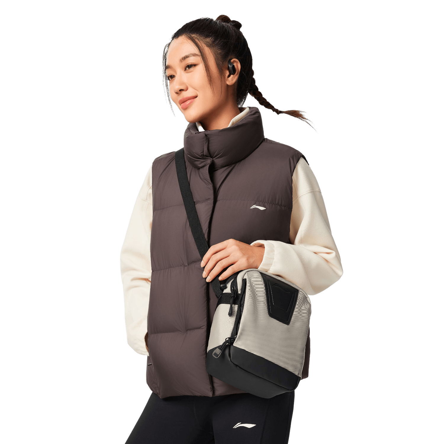 Li-Ning LiNing Fitness Series Crossbody Bag Mica Grey — фото 7