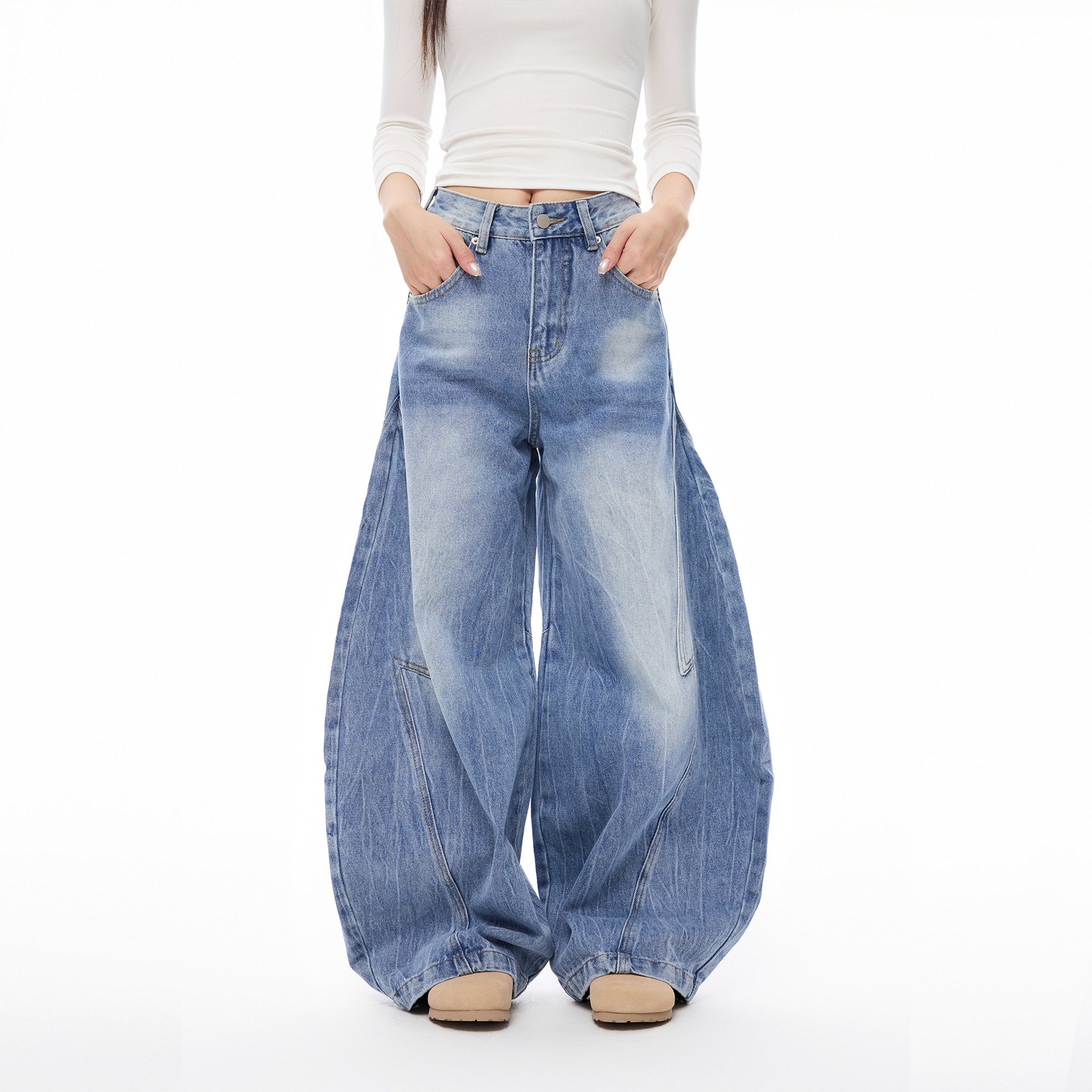 Coldstone Crack Knife Wide Leg Jeans — фото 5