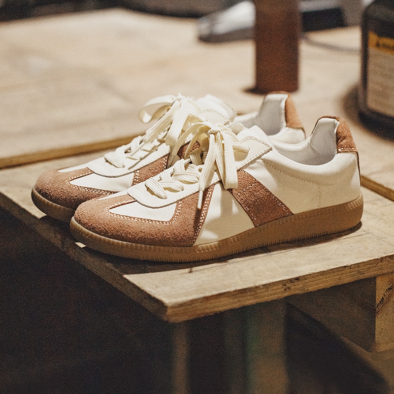 Maden Retro Low-Top Trainers White Brown — фото 1