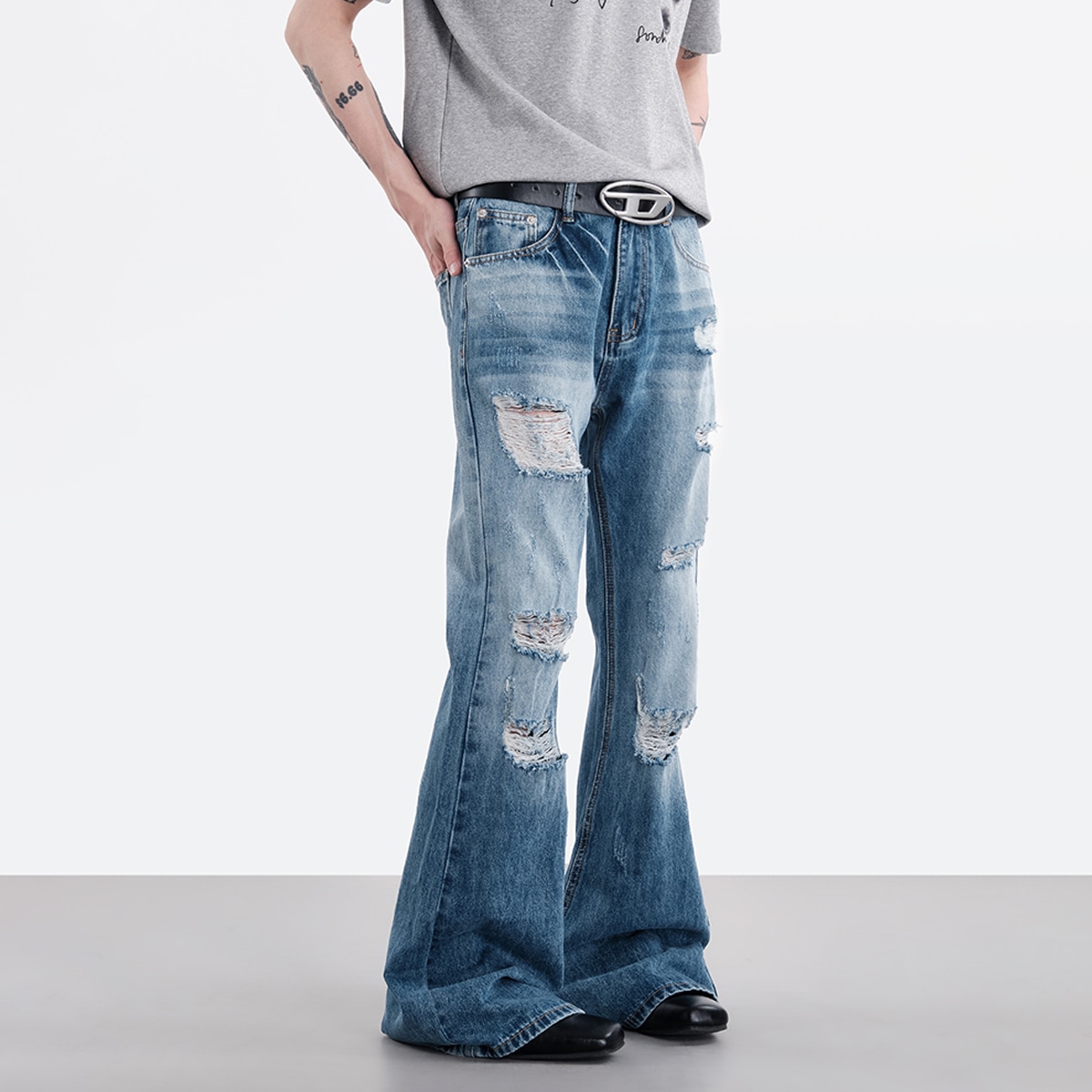 Coolalpaca Vintage Washed Distressed Jeans — фото 3