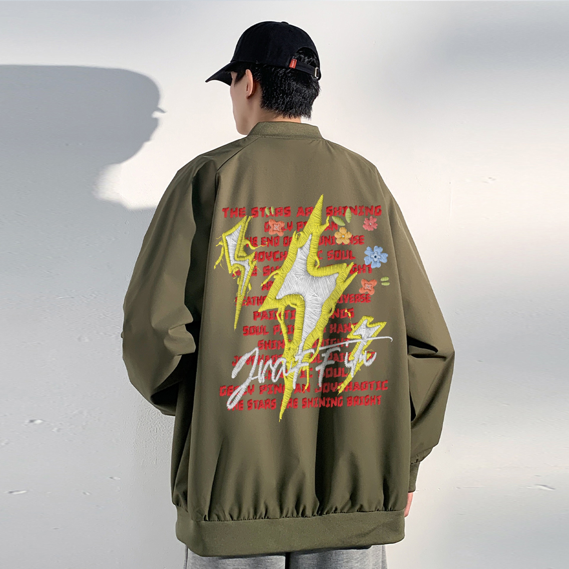 Ayea Retro Floral Lightning Baseball Jacket — фото 10