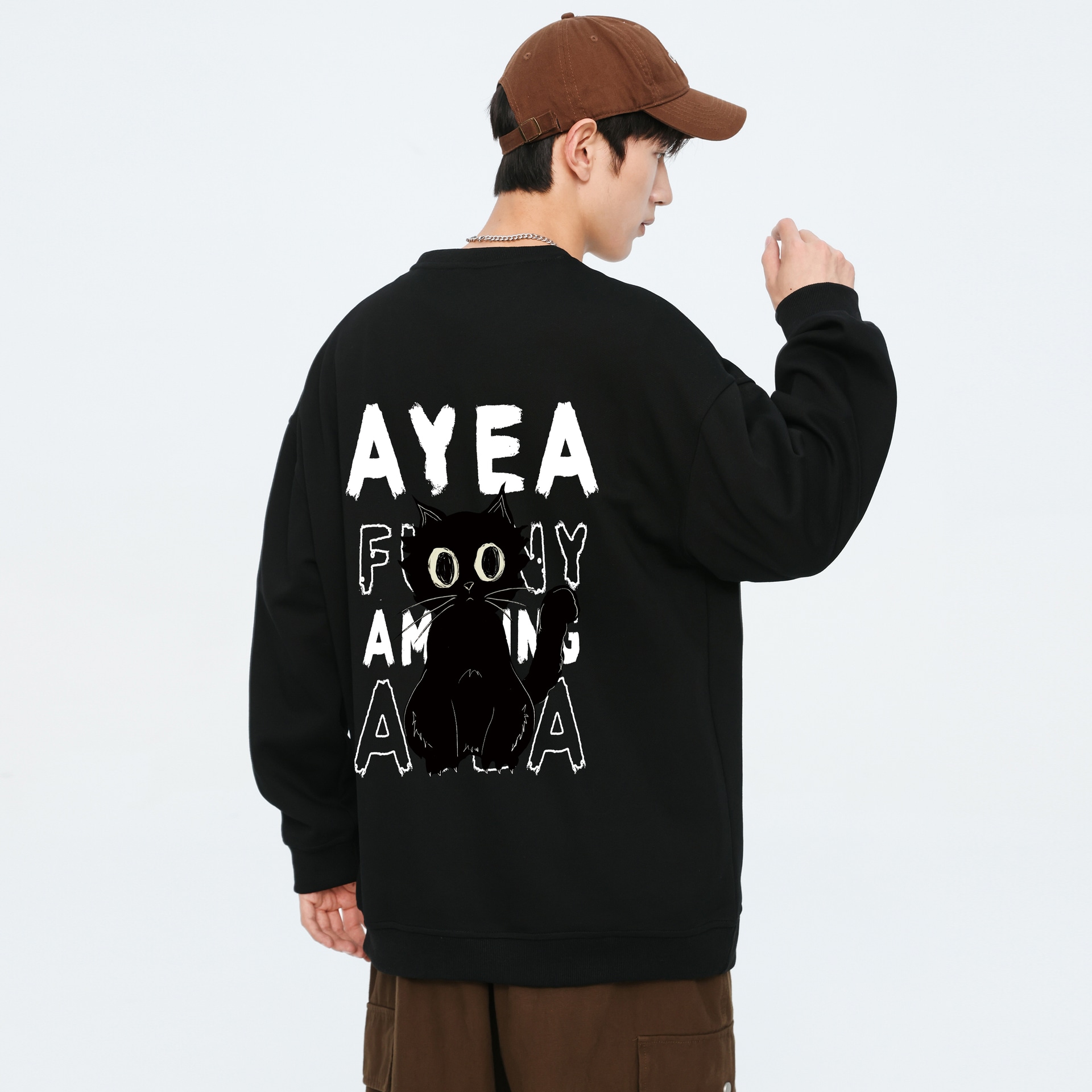 Ayea Black Cat Crewneck Sweatshirt — фото 3