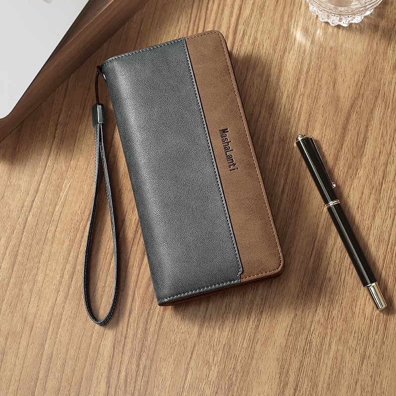 马莎兰缇 Mashalanti Business Casual Wallet Brown Gray — фото 3