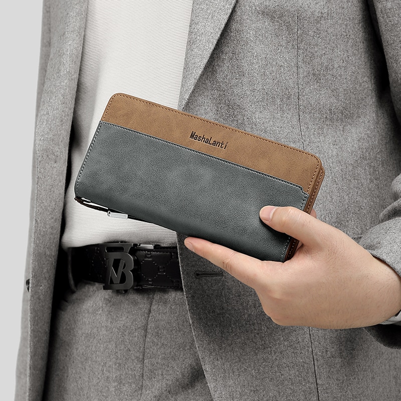 马莎兰缇 Mashalanti Business Casual Wallet Brown Gray — фото 5